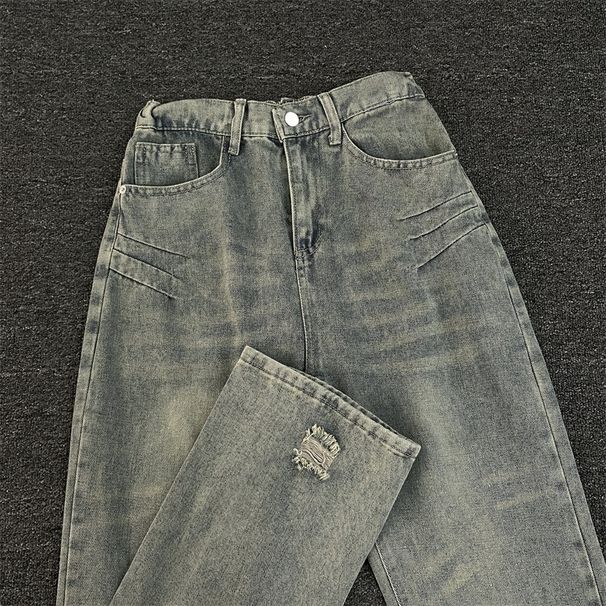 Unisex Japanese Streetwear Loose-Fit Denim Pants – Minimalist Wide-Leg Trousers For Casual & Urban Style (Mud Yellow/Blue, S-3XL)_mkmklike.com