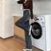 New Spring/Autumn American Retro Wide-Leg Jeans For Women, High-Waisted, Slimming, Height-Enhancing, Loose Straight-Leg_mkmklike.com