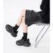 Men's Distressed Denim Shorts, Lightweight Ripped Knee-Length Cargo Shorts With Multiple Pockets, Loose Fit Streetwear Hip Hop Style Summer Shorts_mkmklike.com