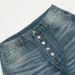 Gradient Washed Denim Wide-Leg Men's Trendy Punk Vintage Button Front Design Ripped Loose Straight Pants_mkmklike.com