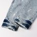 Men's Distressed Slim Fit Jeans With Paint Splatter & Whisker Details - Stretch Denim Pants For Casual Wear_mkmklike.com