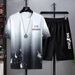 Men's Clothing casual sports suit 2024 summer new style handsome matching shorts Korean version large size loose ice silk short sleeves_mkmklike.com