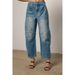 Men's Clothing High Waist Loose Fit Straight Leg Jeans - Summer Casual Wide Leg Trousers With Soft Drape (Blue, Light Blue, White, Black)_mkmklike.com