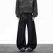 Korean Style Letter Print Jeans For Men - Streetwear Hip Hop Straight Leg Denim Pants (Black, S-3XL)_mkmklike.com