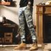 Splicing Tooling Jeans Men's Summer American Trendy Brand Camouflage Pants Men's Slim-fitting Small Feet Retro Multi-pocket Trousers_mkmklike.com