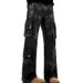 Men's Vintage Workwear Jeans - Distressed Straight-Leg Denim Pants With Artistic Tie-Dye Wash & Utility Pockets For Streetwear_mkmklike.com