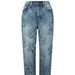 Women's Clothing Washed Denim Cross Hip Hop Straight Trousers_mkmklike.com