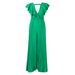 Women's new deep V-neck high waist sexy ruffled pleated wide-leg jumpsuit_mkmklike.com