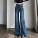 Women's Wide-Leg Flared Jeans, Fall/Winter 2025 New Style, Loose And Trendy, Popular Design Straight Pants_mkmklike.com