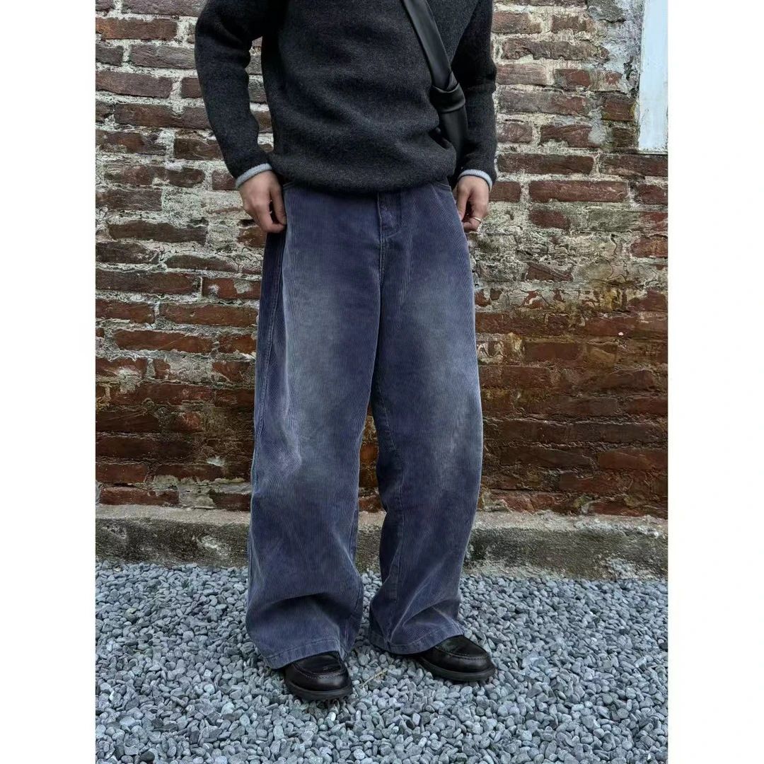 Ultra-Soft Washed Corduroy Pants – Vintage-Inspired Relaxed Fit Unisex French Workwear Trousers_mkmklike.com