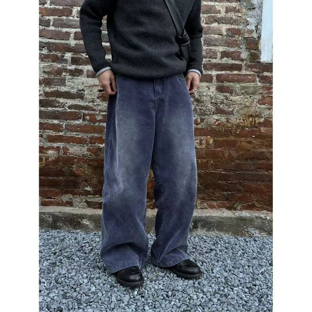 Ultra-Soft Washed Corduroy Pants – Vintage-Inspired Relaxed Fit Unisex French Workwear Trousers_mkmklike.com