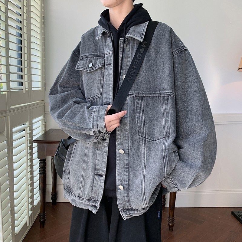 Loom Stylish Workwear Denim For Men, Spring Autumn, Brand, European And American Style, Retro, High-End Feel, Loose Fit,_mkmklike.com