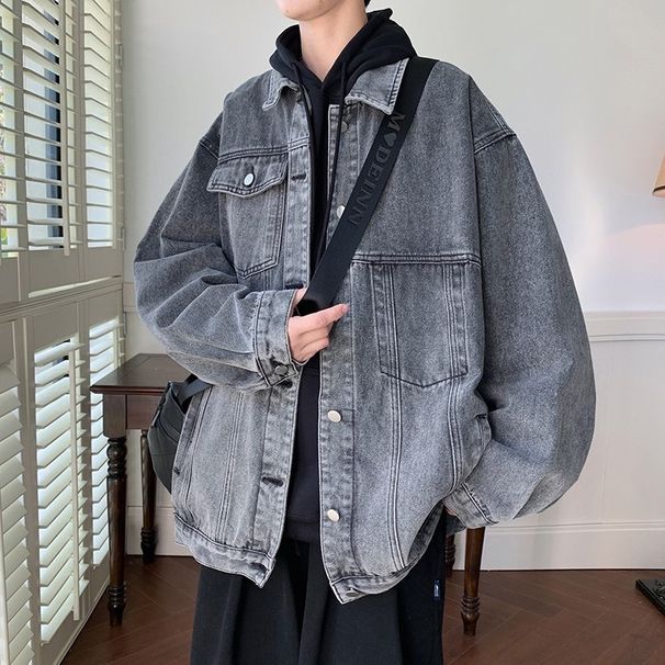 Loom Stylish Workwear Denim For Men, Spring Autumn, Brand, European And American Style, Retro, High-End Feel, Loose Fit,_mkmklike.com