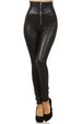 Women's clothing high waist zipper leather pants multi-size slim boot pants imitation leather leggings_mkmklike.com