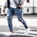 Men's Clothing Jeans, New Ripped Holes, Popular Men's Trousers, Men's Pencil Pants_mkmklike.com