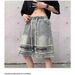 Denim Shorts Men's Summer Thin Trendy Brand Casual Loose Middle Pants American Retro Washed Sports Five-point Pants Trendy_mkmklike.com