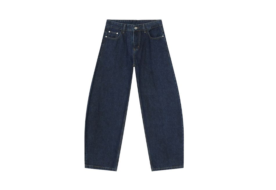 Men's Clothing Simple Wide Leg 3D Curved Washed Jeans Casual Trendy_mkmklike.com