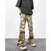 Foreign Trade New American Retro Camouflage Jeans Men's High Street Micro-pull Pants European And American High-end Loose Overalls_mkmklike.com