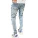 Men's Slim Fit Stretch Jeans – Distressed Denim With High-Street Style (Sizes 28-38, Classic Blue)_mkmklike.com