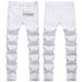 Men's Premium White Stretch Jeans | Slim Fit Straight Leg Denim For Everyday Wear_mkmklike.com