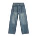 Men's Korean Style Washed Denim Jeans – Vintage Straight Leg Fleece-Lined Winter Pants For Casual Outfits_mkmklike.com