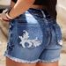 Women's Clothing Fashion High Elastic Slim Jeans Washed Denim Shorts Women_mkmklike.com