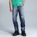 Men's High-Street Distressed Denim Jeans – Splatter Paint Washed, Straight-Leg Relaxed Fit, Mid-Rise (Sizes 30-38, 80% Cotton Stretch)_mkmklike.com