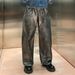 Men's Clothing Coated TrousersUnisex High Street Straight Mud Dyed Damaged Washed Distressed Jeans Trend_mkmklike.com