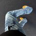 Men's Clothing Light Blue Lightning Pattern Jeans High Street Vibe Pants Washed Flared Scimitar Pants_mkmklike.com