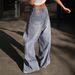 Women's High Waist Wide Leg Jeans - Relaxed Fit Straight Denim Pants With Pockets, Cotton Blend Casual Streetwear For Ladies_mkmklike.com