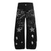 Men's Distressed Punk Wide Leg Jeans With Star Rhinestones - Vintage Washed Denim Pants For Streetwear & Casual_mkmklike.com