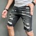 Men's Clothing Five Point Casual Ripped Trendy Midi Pants Shaved Beggar Shorts Male_mkmklike.com