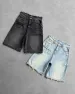 Men Women Summer Hip Hop Ripped Hole Denim Shorts Y2k Black Punk Wash Baggy Work Vintage Raw Edge Casual Jorts_mkmklike.com