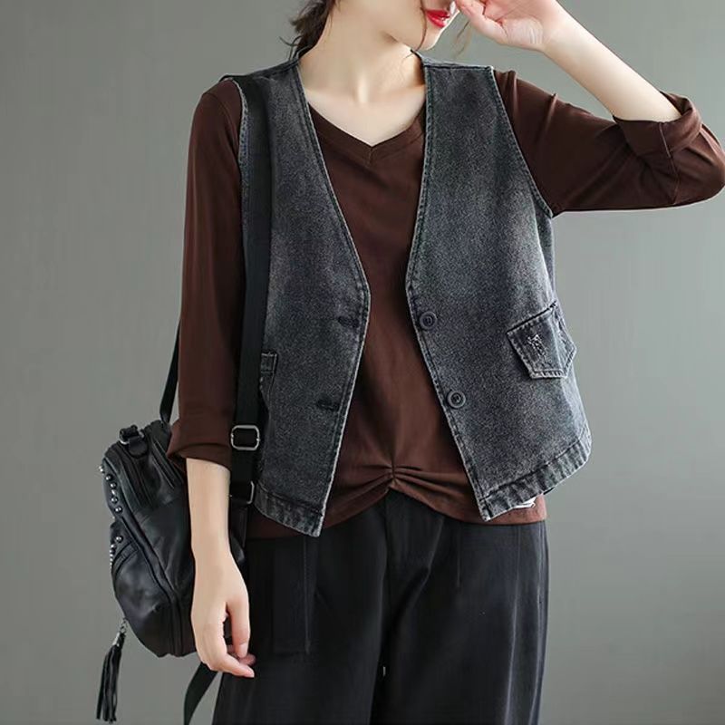 "Vintage-Inspired Denim Coat For Women - Fleece-Lined Winter Jacket With Cotton Padding, Warm & Stylish Outerwear"_mkmklike.com