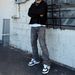 Men's Trendy Slim Fit Skinny Jeans Gray American Style Stretch Casual Denim_mkmklike.com