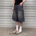 2025 New American Retro Washed Old Denim Shorts Men's And Women's Loose Straight Wide-leg Versatile Seven-point Pants_mkmklike.com