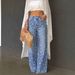Korean Style High-Waisted Gentle Floral Print Jeans Slimming Straight Leg Versatile Wide Leg Pants NY851_mkmklike.com