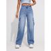 Women's Oversized Cargo Jeans – High Waist Relaxed Straight Leg Pants With Flap Pockets ( Spring Collection)_mkmklike.com
