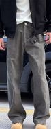 American High Street Washed Old Splicing Tooling Jeans Men's Spring New Trend Loose Micro-pull Casual Trousers_mkmklike.com