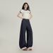 Summer New Blue American Retro Loose Wide-leg Pants For Women With Versatile Striped Patchwork Design Denim Trousers_mkmklike.com