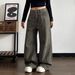 Vintage Washed Jeans – Distressed Patchwork Relaxed Fit Wide-Leg Pants (Bronze Brown, S-3XL, Unisex)_mkmklike.com