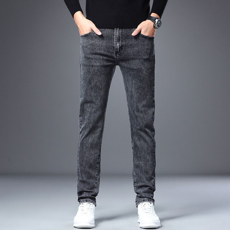 Stretch Slim Fit Straight Leg Jeans For Men Classic Stretch Denim Jeans_mkmklike.com