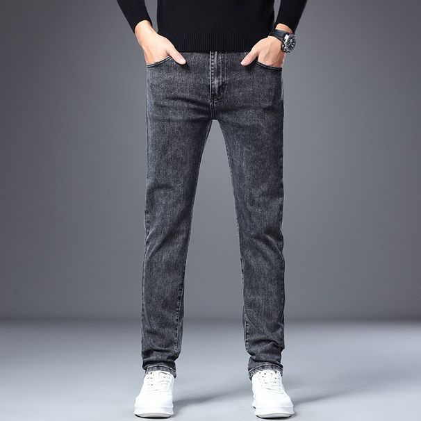 Stretch Slim Fit Straight Leg Jeans For Men Classic Stretch Denim Jeans_mkmklike.com