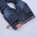 Men's Slim Fit Washed Denim Jeans – Straight Leg, Mid-Rise, Polyester Blend (Stretch Comfort, 9 Sizes, Dark Blue)_mkmklike.com