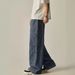 American Striped Cargo Jeans Summer Street Multi-Pocket High Waist Straight Loose Wide-Leg Pants_mkmklike.com