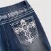 2026 Micro-flare Mid-rise Cross-border Embroidery SMX Popular Cross-waist Slim-fit European And American Women's Jeans_mkmklike.com