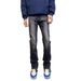 Men's Slim Fit Stretch Denim Jeans - High Street Fashion Straight Leg Pants For Teenagers & Young Adults (Black, Lightning Texture)_mkmklike.com