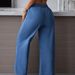 Women's Clothing High-Waisted Wide-Leg Pants Drawstring Elastic Waist Jeans Suitable_mkmklike.com