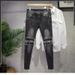 Men's Jeans Nine-point Pants Slim Double Zipper Stretch Casual Pants Long_mkmklike.com