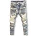 Men's Patchwork Skinny Jeans – Edgy Stretch Denim Pants With Multi-Pockets | Urban Streetwear Slim Fit Trousers_mkmklike.com